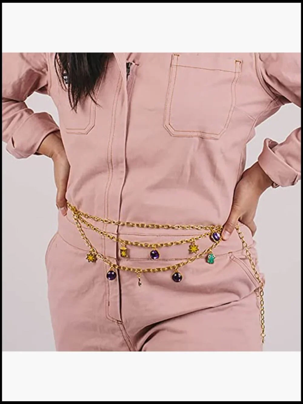 Disney Tangled Chain Belt with Enamel Charms and Rhinestones, Adjustable Up to